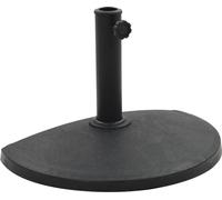 Socle demi-rond de parasol Polyrésine 9 kg Noir