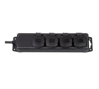 socle multiprise Brennenstuhl, 4 prises, protection IP44, câble 2m H07RN-F 3G1,5, coloris noir