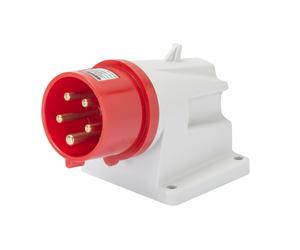 SOCLE MURAL MALE IEC CON.SAIL.PR.90° 3P+N+T 16A 400V 6H