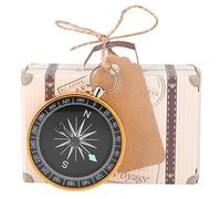 Socobeta Coffret Cadeau De Mariage 20 Pièces, Mini Valise Boîte À Bonbons avec Boussole et Étiquettes Vierges, pour Les Faveurs De Mariage De Voyage Cadeaux De Mariée Fêtes D'anniversaire (Or)
