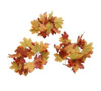 Socobeta Couronnes D'automne de Feuilles D'érable avec Accents de Citrouille, pour Célébration de la Récolte, Décoration de Maison, Idéales pour les Entrées, 3 Pièces