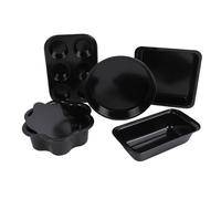 Socobeta Ensemble D'ustensiles de Cuisson, Casseroles Antiadhésives Durables pour, Muffin, Pizza, pour Usage Domestique en Cuisine (Noir)