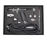 Socobeta Kit de Pistolet Aérographe à gravité 0,3 Mm, 0,5 Mm,8 avec Buse Remplaçable pour Modèles de Couleur, Vêtements en Cuir, de Voiture pour Artistes, Ensemble de 3 Tasses
