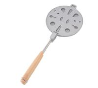 Socobeta Moule à Biscuits en Noyer, Alliage D'aluminium et Bois Antiadhésif, 12 Trous, Moule de Cuisson Oreshki pour Cuisinière à Gaz de Cuisine (Argent)