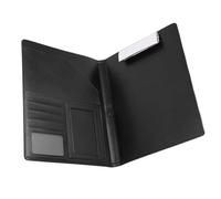 Socobeta Petit Dossier Presse-papiers A4 avec Joint élastique, Support pour Bloc-notes Durable pour Voyages D'affaires, Voyageurs, Noir 323 X 251 Mm