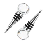 SOESFOUFU 2 Pièces Bouchon de Bouteille de Vin Rouge en Cristal, Design Élégant et Solide, Compatible Bouteilles de Vin et Cocktail, Conserve la Fraîcheur et Évite la Couleur Aléatoire