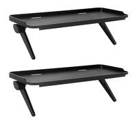 SOESFOUFU 2 Pièces Étagère de Rangement pour Box TV sans Perçage en Abs Noir Protection Latérale, Antidérapante, pour Appartements et Dortoirs
