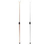 SOESFOUFU 2pièces Poteaux Télescopiques pour Vêtements Perche Rétractable Alliage Aluminium pour Balcon Pratique pour Récupérer et Suspender Le Linge Couleurs Mat Doré Motif Léger