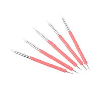 SOESFOUFU 5pcs Outil à Points pour Nail Art Pinceau en Silicone et Tige en Acrylique, Facile à Nettoyer, pour Nail Art la Maison et Ongles Naturels ou Faux
