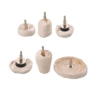 SOESFOUFU 6 Pièces Roue de Polissage Blanche 1/4 Pouce pour Finition | Outil en Tissu Acier, Forme Cylindrique, Cône et Champignon, pour Loisirs Créatifs et Moules Précis