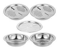SOESFOUFU Bassine Cuisine Quotidienne 3 Pièces en Acier Inoxydable Râpe et Passoire Empilable Plusieurs styles Accessoire de Cuisine Pratique pour Fruits et Pâte Plusieurs styles