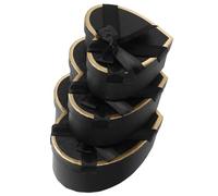 SOESFOUFU Boîte Présent Noire en Carton Forme Cœur Multifonctionnelle et Robuste pour Emballage de Présents D'anniversaire et Saint-valentin Élégante Design Unique