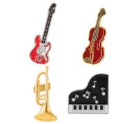 SOESFOUFU Broche D'instrument de Musique 4pcs en Alliage, Épingle Décorative Délicate pour Vêtements, Accessoires de Mode pour Célébrations et Bals