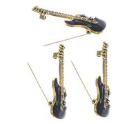 SOESFOUFU Broches Guitare Vintage Épingles Musicales Polyvalentes Éclat Stable en Alliage pour Hommes et Femmes, Lot de 3 Pièces pour Fêtes et Concerts