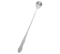 SOESFOUFU Cuillère Cuisine en Acier Inoxydable Manche Long, Résistante la Déformation, Forme Ronde Argentée, pour Café et Service Traiteur