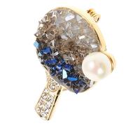 SOESFOUFU Épingle de Sûreté en Cuivre Cristal pour Femmes, Design Unique de Raquette de Tennis, Accessoire de Mode Polyvalent pour Paquet, Chapeaux et Rendez-vous