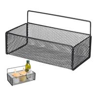 SOESFOUFU Étagère Murale Noire Ensemble 1 Pièce sans Perçage en Fer Légère et Facile à Nettoyer, Panier de Rangement Moderne et Élégant Cuisine et Salle de Bain