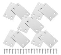 SOESFOUFU Lot de 10 Plaques Plates en Acier Inoxydable avec Entretoise Droite, Platine de Fixation Robuste pour Réparation et Assemblage de Meubles et Étagères