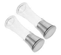 SOESFOUFU Lot de 2 Set de Set de Moulins à Poivre et Sel Manuels en Verre Blanc, Broyage Fin Réglable, Stable et Antidérapant Cuisine et Maison