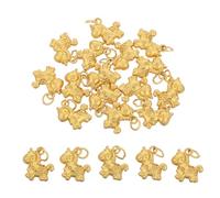 SOESFOUFU Lot de 20 breloques cheval doré - Mini pendentif licorne doré avec anneau - Mini pendentif animal en laiton pour décorer un sac à main ou un bijou