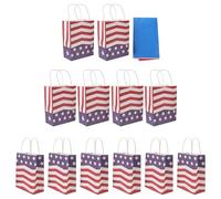 SOESFOUFU Paquet Cadeau Papier Patriotique 12pcs pour Fête du 4 Juillet Grosse Capacité et Poignées Faciles à Transporter pour Célébration du 250e Anniversaire de L'indépendance