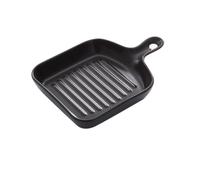 SOESFOUFU Plaque de Cuisson Carrée en Céramique Noire avec Poignée, Surface Lisse et Compatible Micro-ondes pour Transfert Alimentaire et Usage Cuisine