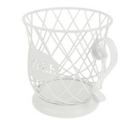 SOESFOUFU Porte-capsules à Café en Métal, Panier de Rangement Blanc | Grosse Capacité, Style Européen Simple, pour Station Café et Rangement Quotidien des Capsules