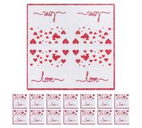 SOESFOUFU Serviettes en Papier Décoratives Rouges Love pour Mariage et Saint-valentin, 20 Pièces, Forte Absorption et Design Unique pour Célébrations et Propositions