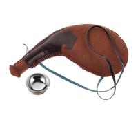 SOESFOUFU Set Traditionnel de Gourde en Cuir Pu Liner Alimentaire, Flasque Fiable en Métal, Tasse Incluse, pour Randonnée et Situations de Survie