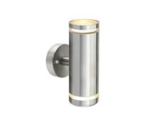 SOEWGAIJI Applique extérieure spéciale en acier inoxydable, étanche et antirouille, lampe de couloir ronde transfrontalière, applique murale translucide à double tête de haut en bas à LED(Warm White)
