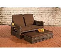 Sofa Ancona 5mm en polyrotin rond , Marron marbré/Marron terre