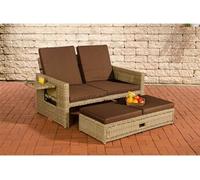 Sofa Ancona 5mm en polyrotin rond , Nature/Marron terre