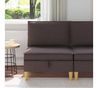 vidaXL Canapé d'angle avec rangement – Tissu gris foncé, pouf rectangulaire, confort ergonomique