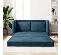 SOFA convertible - Canapé de Séjour - 1/2 places - 2 en 1 bleu 122x204x55 cm velours - Sofa lit 0_631254