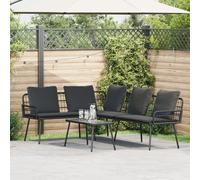 Sofa d'angle vidaXL Noir 231x173x78 cm en Poly Rattan