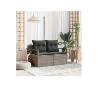 vidaXL Canapé de jardin avec coussins 120 x 62 x 69 cm Poly-Rattan