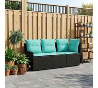 vidaXL Ensemble salon de jardin 2 pcs Canapé d'angle + 2 fauteuils Résine tressée Gris/Gris foncé