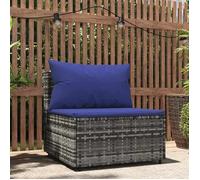 SOFA DE JARDIN/Salon bas de jardin Gris Magnifique Canapé central de jardin avec coussins gris résine tressée 63x63x57,5cm CL5320956