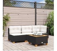 SOFA DE JARDIN/Salon bas de jardin Noir Magnifique Canapé de jardin sans accoudoirs coussins noir résine tressée 63,5x63,5x62cm CL23