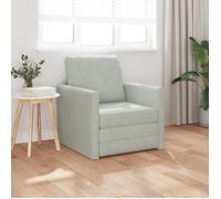 Sofa de sol vidaXL Convertible en Velours 74x77x81 cm Gris clair