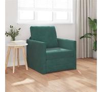 Sofa Lit 2 en 1 Vert Foncé 74x77x81 cm Velours Vert G