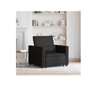 vidaXL Canapé-lit escamotable Simple – Tissu, dossier ajustable, 90 x 165 x 87 cm – Noir