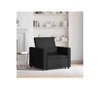 vidaXL Canapé-lit escamotable Simple – Tissu, dossier ajustable, 90 x 165 x 87 cm – Noir