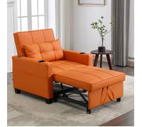 Sofa-lit individuel 3-en-1, extensible, avec porte-gobelets et USB, fauteuil relax compact pour petit espace