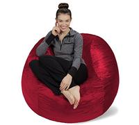 Sofa Sack XL - Le Nouveau Confort du Pouf avec Rembourrage en Mousse à mémoire de Forme - Parfait pour se détendre dans Le Salon ou la Chambre d'enfant - Housse en Velours Doux Rouge foncé