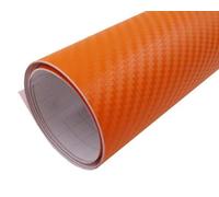 SOFIALXC Autocollant décoratif 3D en fibre de carbone pour voiture Orange 30 x 100 cm