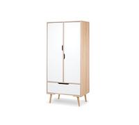 SOFIE Armoire penderie avec tiroir pour chambre bébé enfant Blanc / Bois