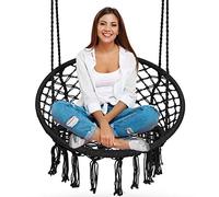 Sofotel Chaise Suspendue balançoire Jardin Noir Boho avec Coussin