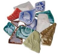 SOFPLATE 1 boîte de 200g de Carreaux de Mosaïque de Forme Irrégulière en Céramique Opaques à Dos Plat Colorés Petits Cabochons Assortis pour Cadres Photo Projets Artistiques Loisirs Créatifs et Décora