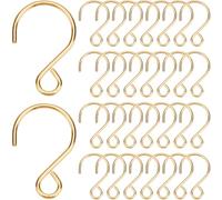 SOFPLATE 1 boîte de 300 crochets en Forme de S Petits Crochets en Acier Inoxydable Fil Métallique Mini Crochets Dorés en Forme de S pour Suspendre un Lustre en Cristal un Arbre de Noël des Bijoux des